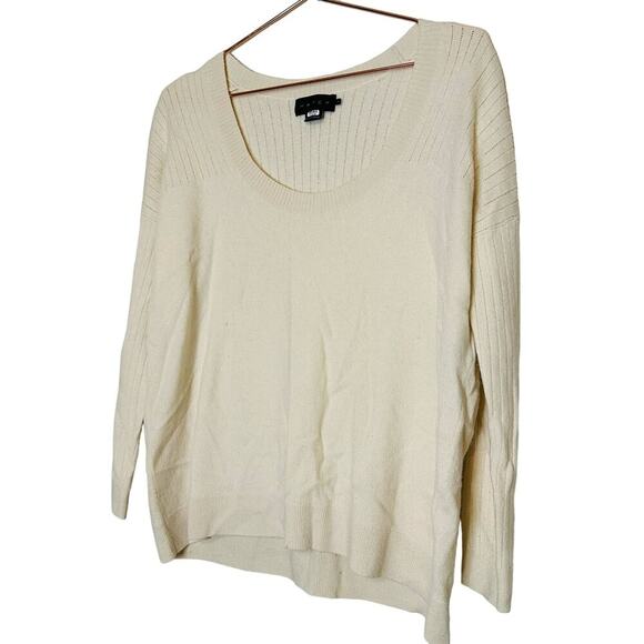 Hatch Women's Merino Wool Cashmere Blend Scoop Neck Neutral Sweater Size L - Picture 9 of 9